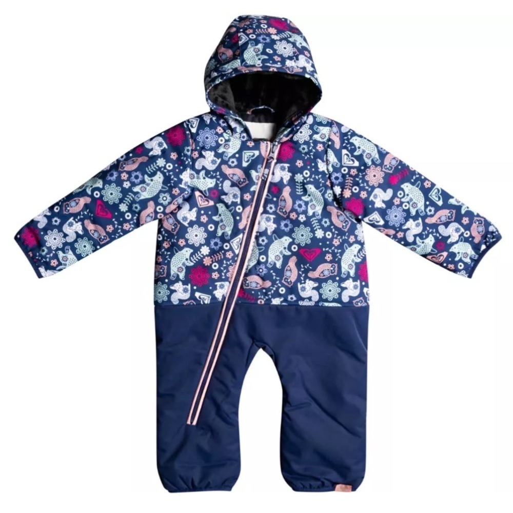 NWT Roxy Medieval Blue Neo Infant Girls' Rose Snow Jumpsuit